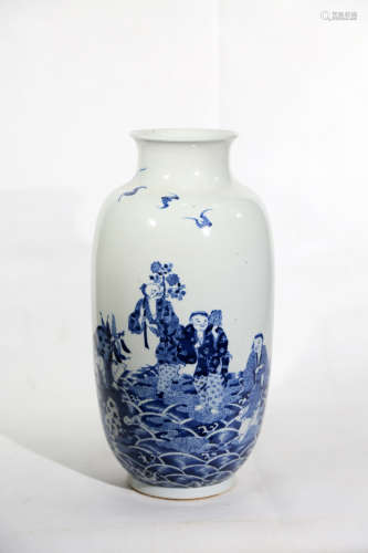 Chinese Blue And White Porcelain Bottle