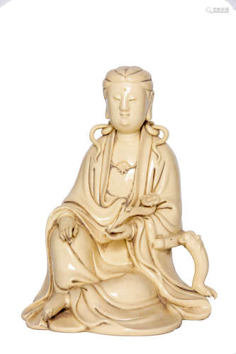 Chinese Dehua White Porcelain Guanyin Statue