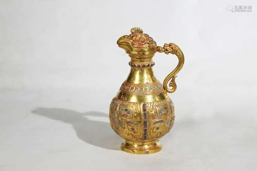 Chinese Rare Pure Golden Pot