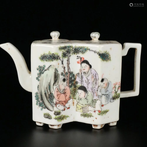 ANCIENT CHINESE,FAMILLE-ROSE TEA EWER