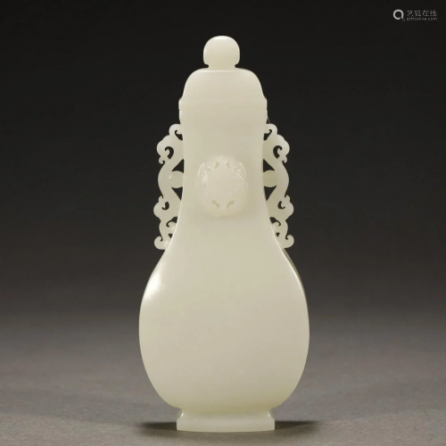 ANCIENT CHINESE,WHITE JADE VASE