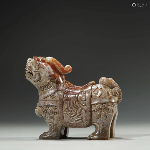 ARCHAIC CHINESE, RUSSET JADE MYTHICAL BEAST