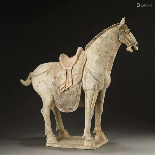 TANG DYNASTY,CHINESE SANCAI-GLAZED POTTERY HORSE