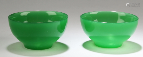 A Pair of Chinese Peking glass Bowls