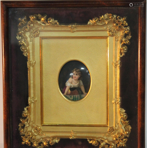 A Framed Porcelain Plaque