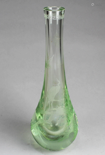 A Carved Glass Vase