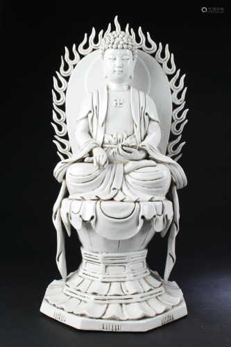 Three Blanc De Chine Buddha Statues
