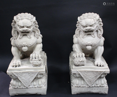 A Pair of Chinese Foo Lion Display