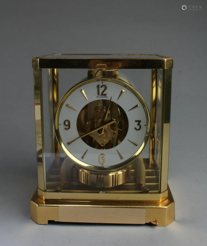 Lecoultre Atmos Perpetual Motion Clock Brass & Glass