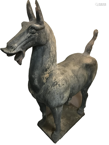 Large Antique Chinese Pottery Horse Statue