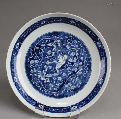 Chinese Blue & White Porcelain Plate