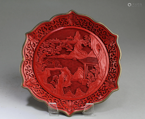 A Cinnabar Lacquer Plate