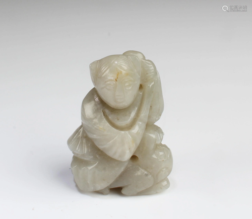 Antique Carved Hetian Jade Ornament