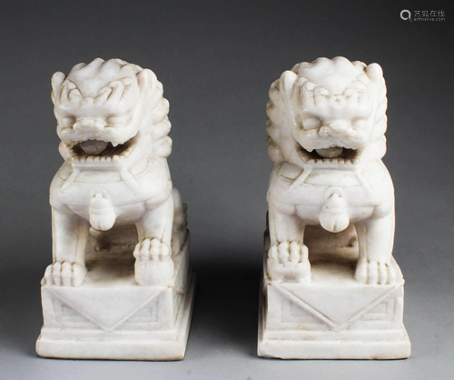 A Pair of HanBaiYu Foo Lion Display