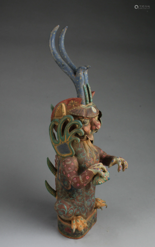 A Tang-Styled Pilychrome Bronze Mythical Beast Statue