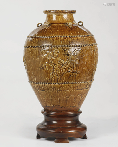 A Large Chinese Glazed Pottery Jar