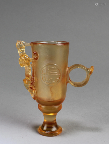 Chinese Peking Glass Cup