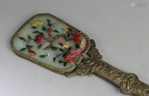 Antique Bronze Hand-held Mirror