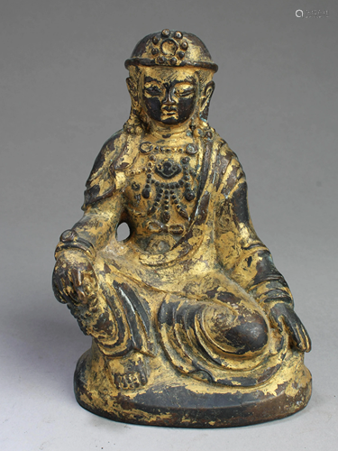 Chinese Gilt Bronze Bodhisattva Statue