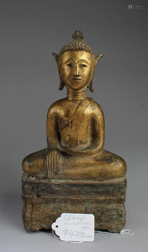 Antique Gilt Bronze Buddha Statue