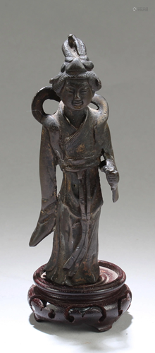 Antique Chinese Bronze Deity Statue