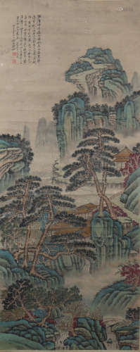 Qing dynasty Qian du's landscape painting