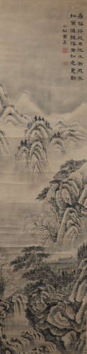 Qing dynasty Huang yi's landscape painting