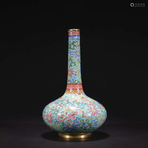 A enamel 'floral' vase,Qing dynasty