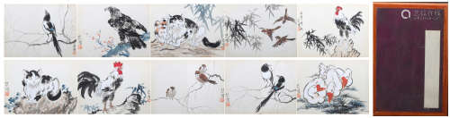 A Xu beihong's flowers and birds album painting,The modern times