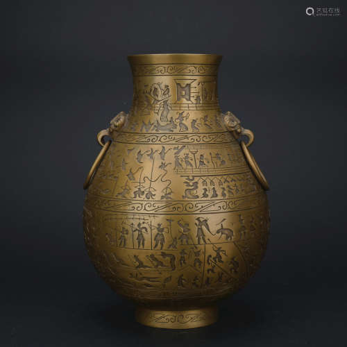 A bronze bottle,Qing dynasty