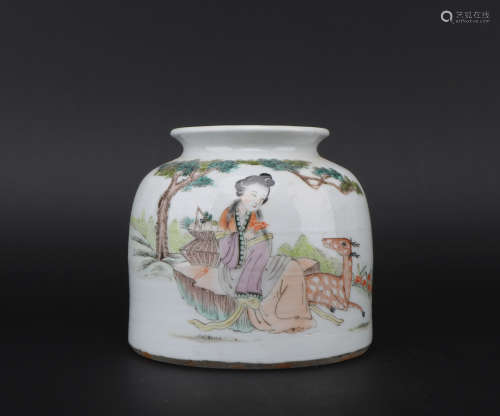 A Qian jiangcai glaze washer,Qing dynasty