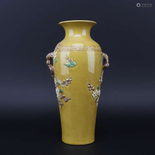 A Su sancai kiln vase,Qing dynasty