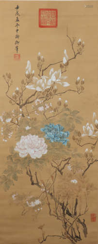 Qing dynasty Ci xi's flowers painting