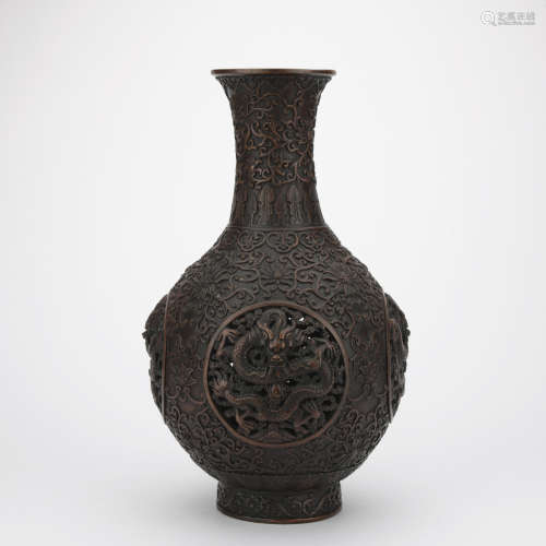A bronze 'dragon' bottle,Qing dynasty