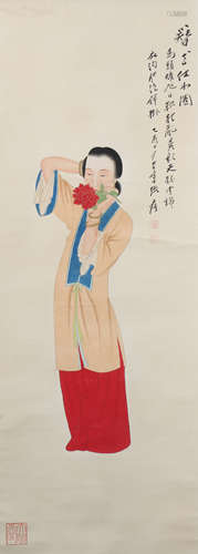 The modern times Zhang daqian's figure painting