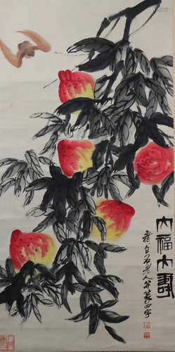 The modern times Qi baishi's peach painting