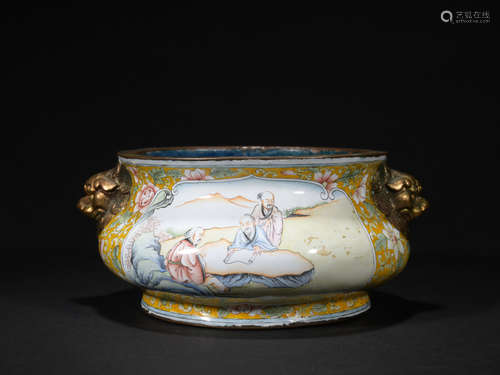 A enamel 'figure' censer,Qing dynasty