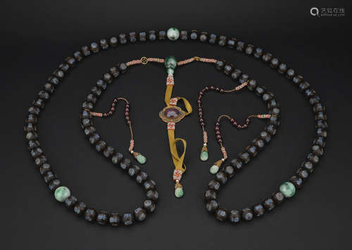 A set of eaglewood court beads,Qing dynasty