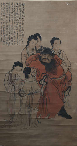 Qing dynasty Wang su's figure painting