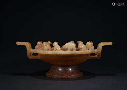 A jade censer,Qing dynasty