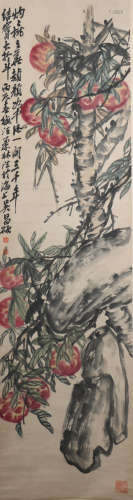 The modern times Wu changshuo's peach painting