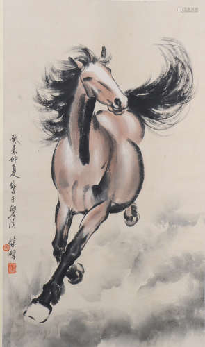 The modern times Xu beihong's horse painting