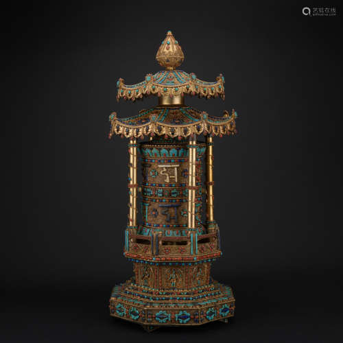 A bronze pagoda,Qing dynasty