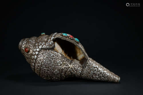 A silver conch,Qing dynasty