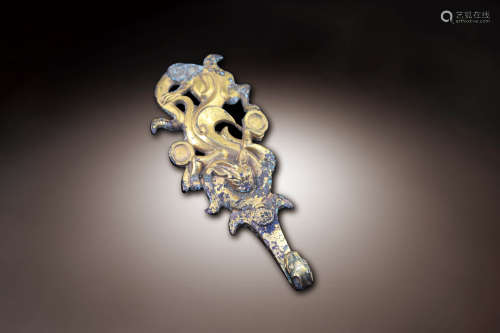戰國  銅鎏金螭龍紋帶鉤