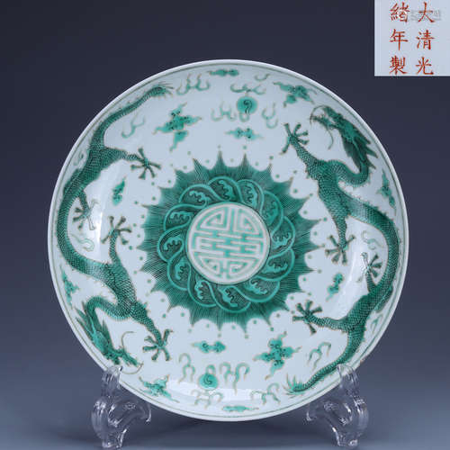 Guangxu Pastel Dragon Plate