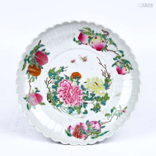 Yongzheng famille rose sunflower plate