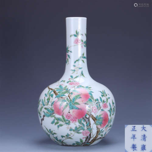 Yongzheng famille rose celestial bottle