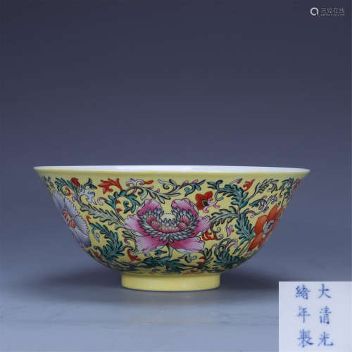Guangxu Pastel Flower Bowl