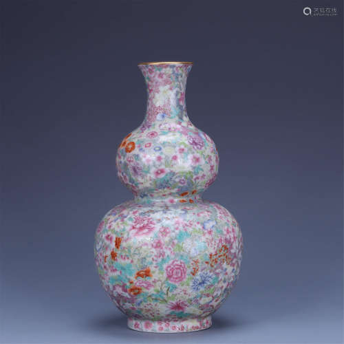 Qianlong flower gourd vase